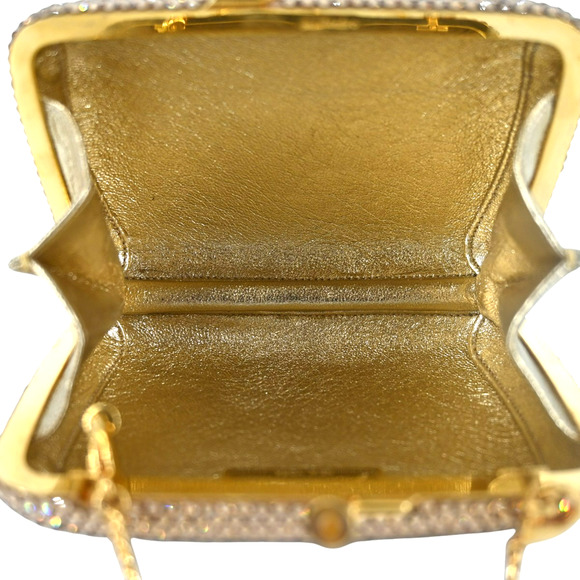 Judith Leiber Gold Rhinestone Crystal Micro Clutch - Picture 14 of 16